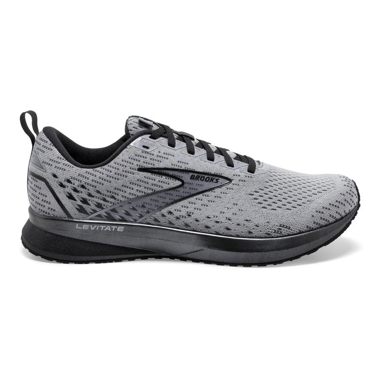 Brooks Levitate 5 Road Running Shoes - Men's - Grey/Blackened Pearl/Black (27140-EINU)